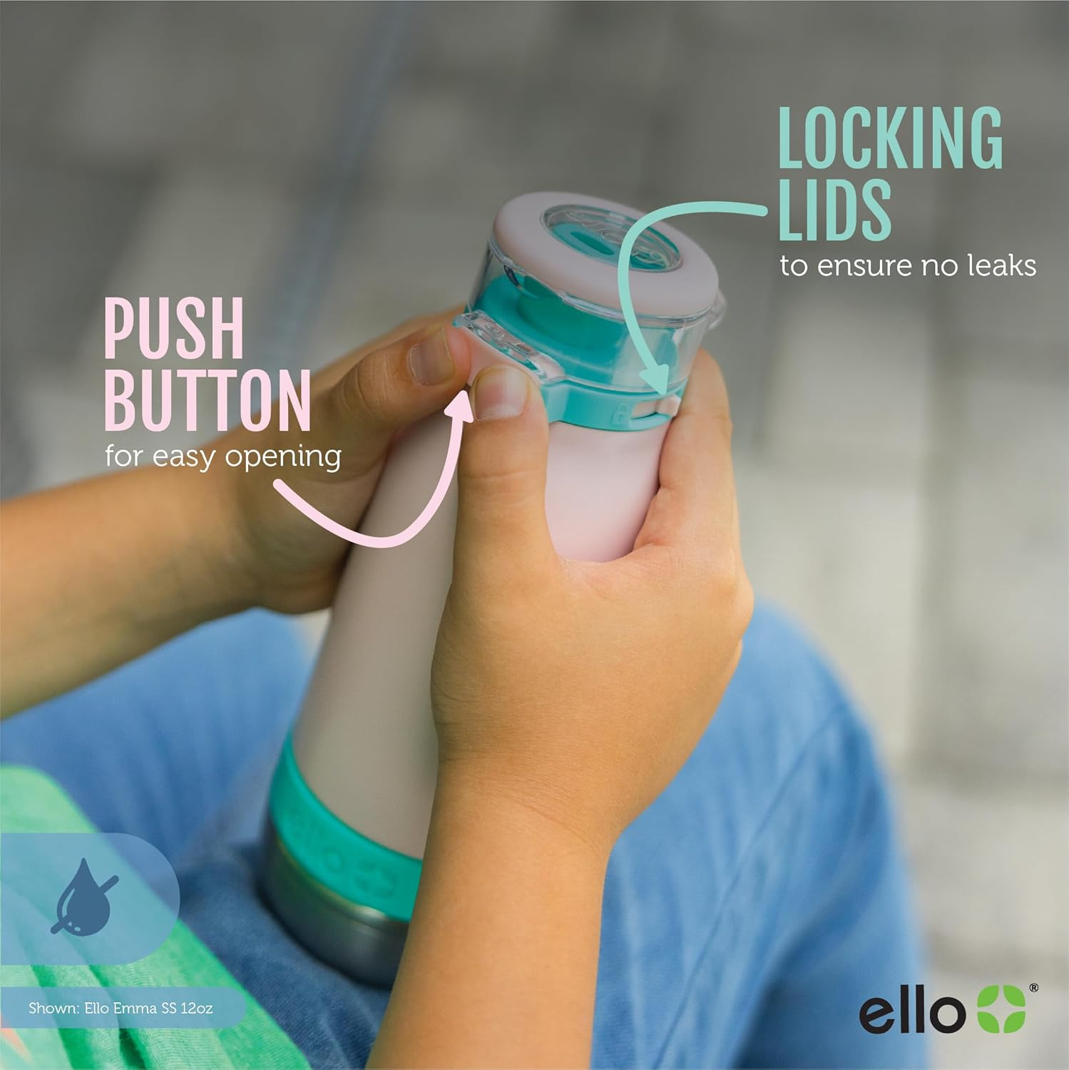 Ello Emma Vacuum Insulated Stainless Steel Kids Water Bottle with Anti-Microbial Straw - Cotton Candy image number 6