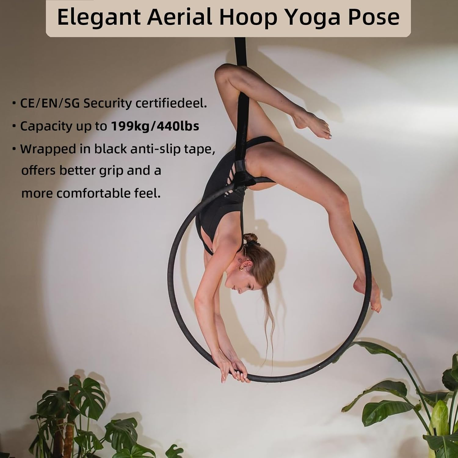 PRIORMAN Lyra Hoop Aerial Hoop Set with Rigging Hardware Single Stainless Steel Hoop Circus Hoop Great for Dancing Studio, Aerial Fitness image number 5