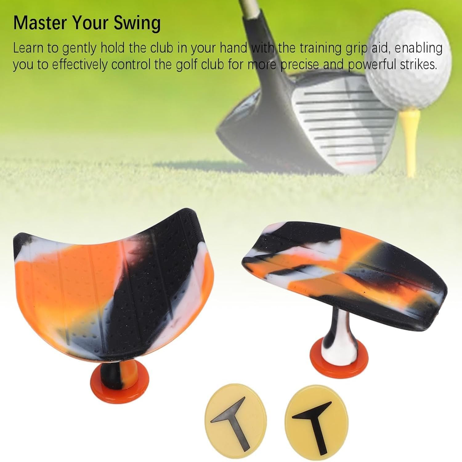 Golf Grip Trainer, T- Grip Golf Golf Club Training Aid, Comfortable Grip Pad for Swing Practice, Golf Training Aid for Men, Golf Accessories image number 5