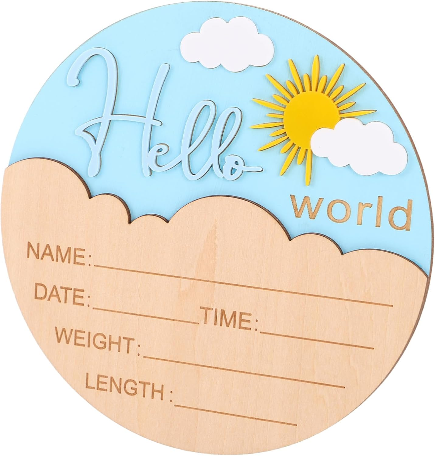 Ifundom Rustic Wooden Newborn Plaque for Photo Props Unisex Birth Name Board for Hospital Nursery Decor Lightweight Safe Design for Showers