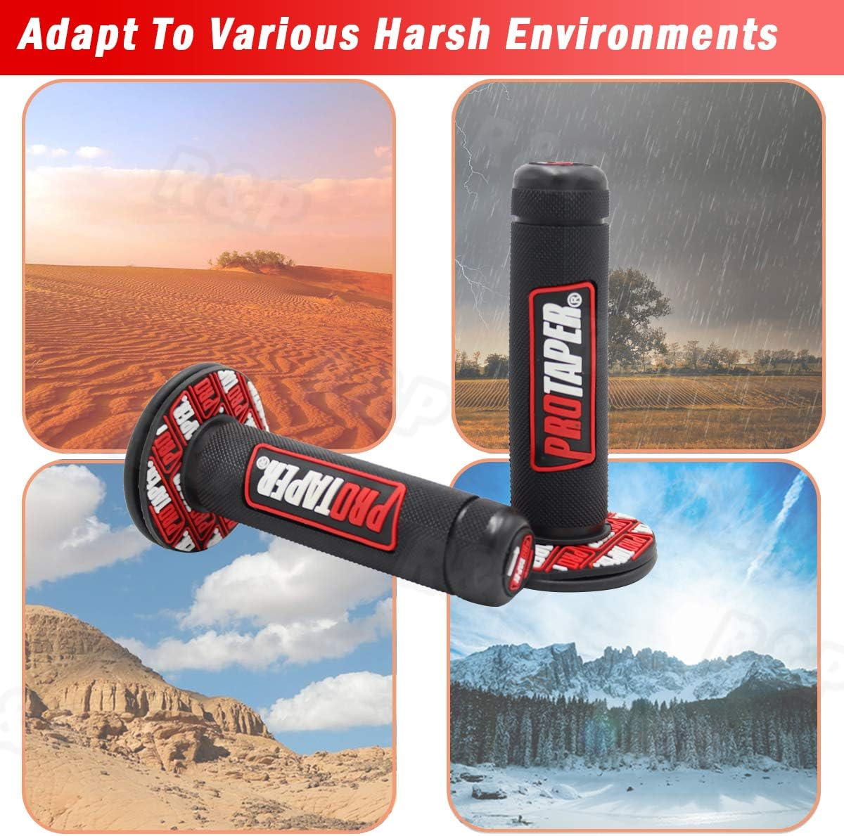 7/8" Motorcycle Handlebar Gel Grip for K.T.M CRF EXC YZF Protaper Pro Conica Motocross Dirt Pit Bike (Red) image number 5