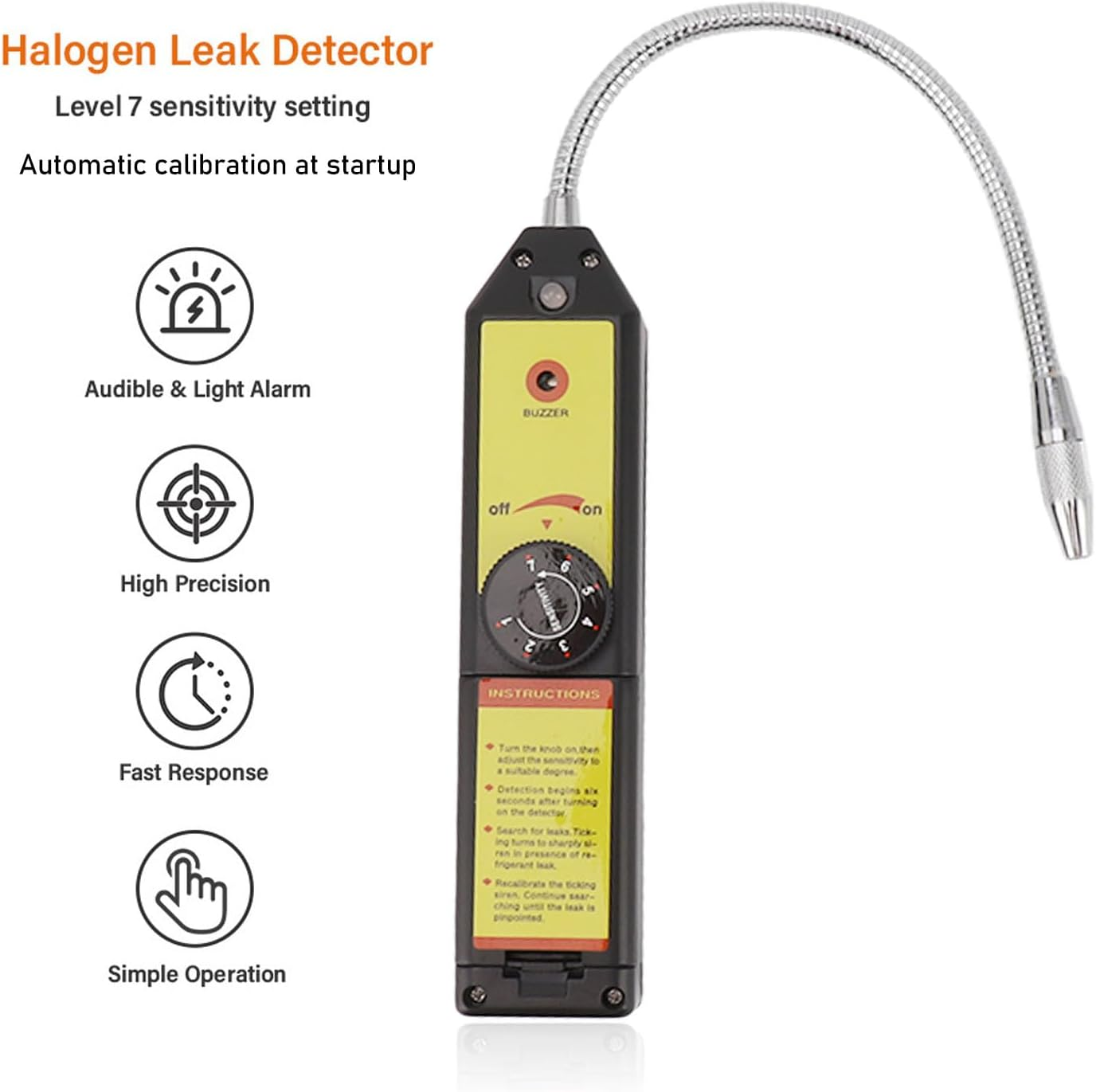 Halogen Refrigerant Leak Detector, User Friendly Halogen Gas Leak Detector for All Halogen Refrigerant Air Conditioning Systems, High Accuracy HVAC Refrigerant Leak Detector image number 5