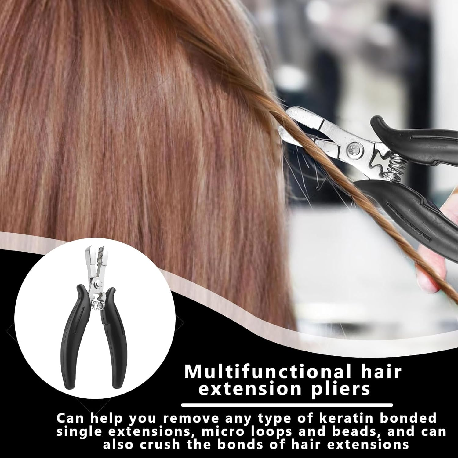 Extensions Pliers, Bonding Pliers, Bonding Pliers for Removal, Extensions Remover, Hair Extension Tool, Bonding Pliers for Bonding Extensions, Hair Extension Pliers for Bonding Extensions (150 G) image number 1