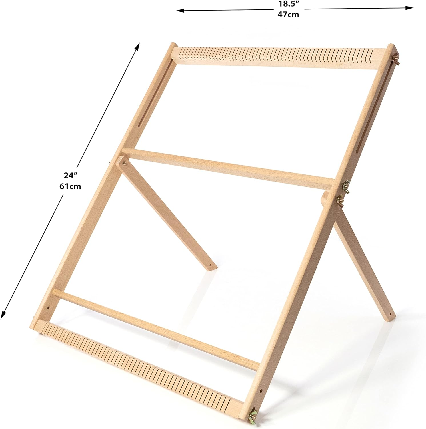 Wooden Weaving Loom - Large 23.4X18.5 Frame, Lift Up/Down, Adjustable Stand, Multi-Craft - Complete Kit image number 2