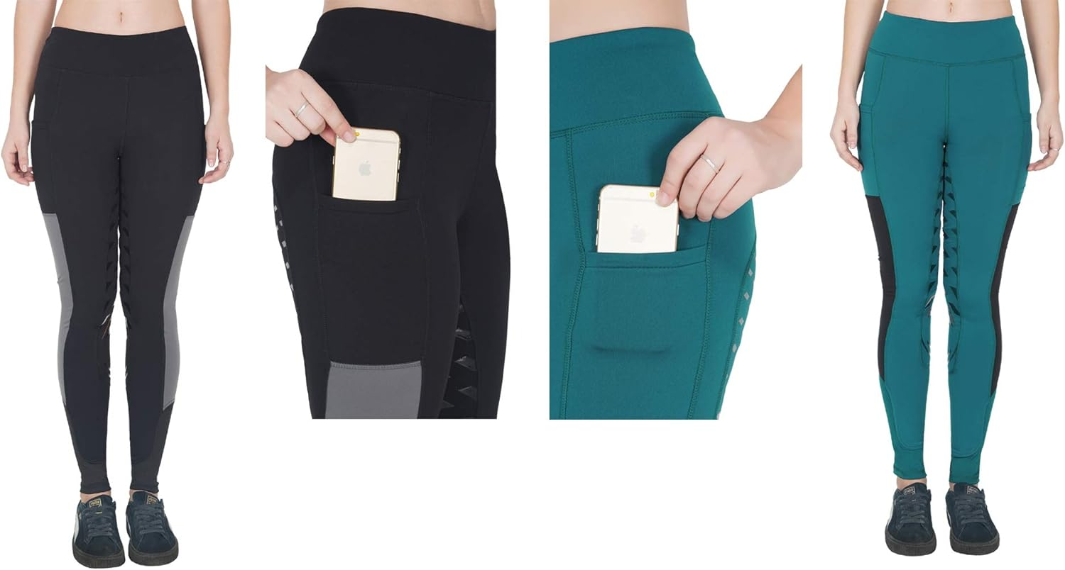 Women'S Horse Riding Silicone Pullons Leggings Winter Ladies Leggings Tights Sticky Bum Riding Pants image number 6