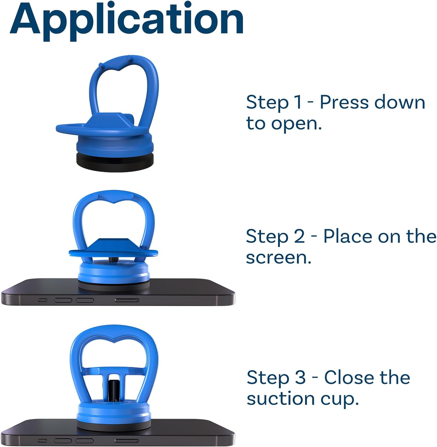 MMOBIEL Suction Cups 2 Pieces - Glass Lifter, Dent Puller and Opening Tool for Electronic Devices up to 22 Lb &ndash; Heavy Duty Vacuum Lifter &ndash; Vacuum Cup - Small Suction Cups &ndash; Blue image number 3