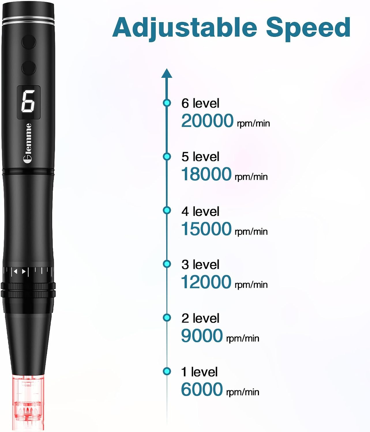 Microneedle Derma Roller Pen for Hair Beard Face Skin, Derma Pen Microneedling Pen for Women Men Home Use image number 1