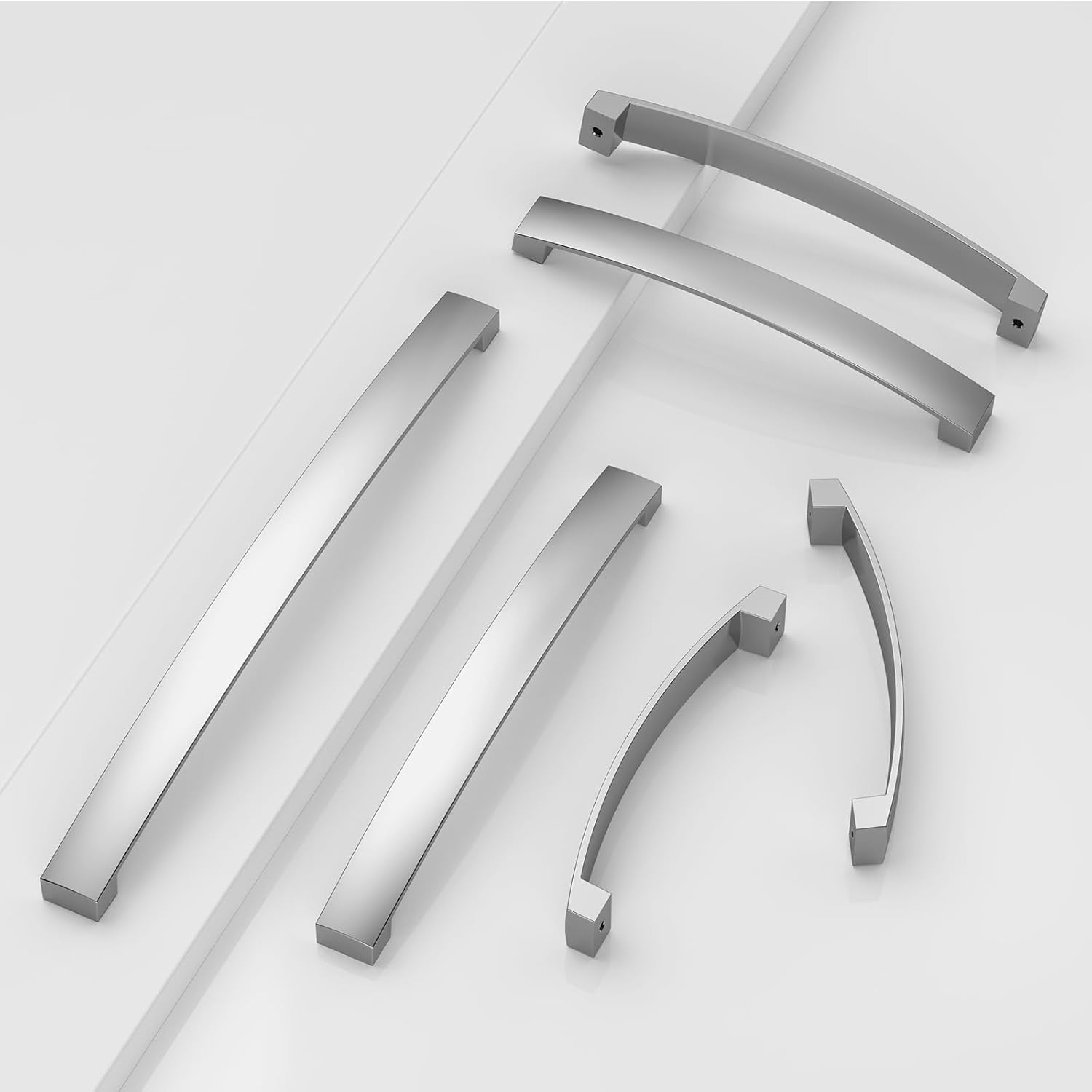 ELEBUILD Pack of 12 Handles 160Mm Chrome Cupboard Handles Elegant Kitchen Handles image number 4