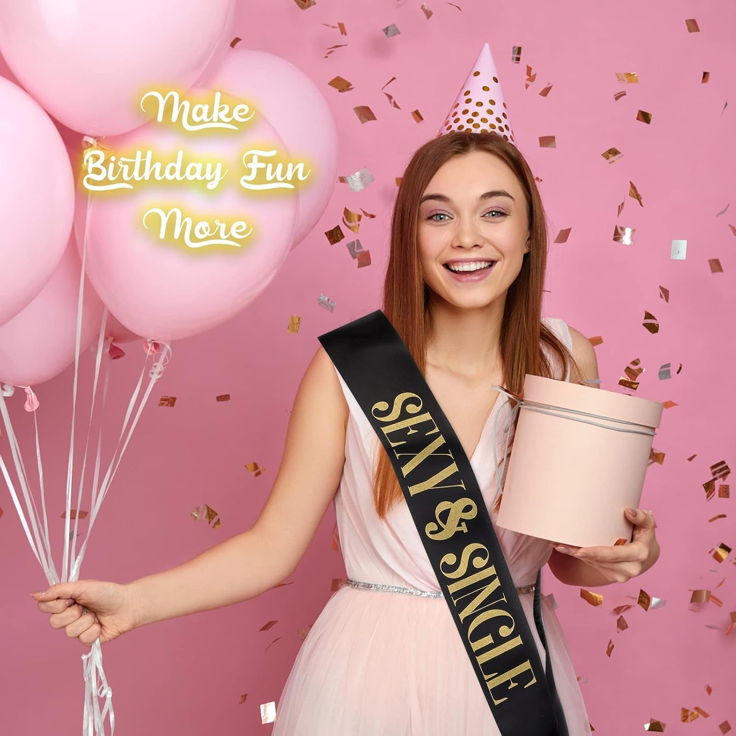 Bachelorette Party Sashes for Bride and Bridesmaid, Bridal Shower Engagement Wedding Party Favors 18 Pack Birthday Sash for Women Happy Birthday Sash for Queen Party Favors Maid of Honor Sash image number 3