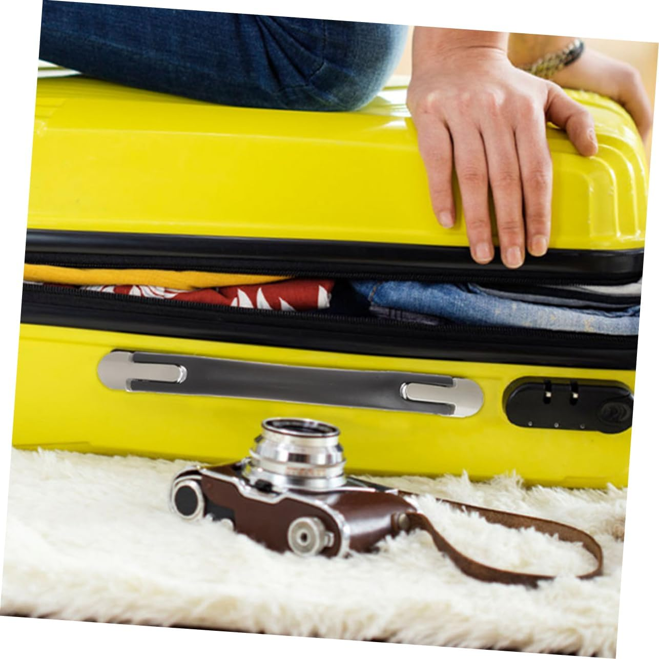 TOVINANNA 2Pcs Suitcase Luggage Handle Replacement Plastic Travel Handle Grip for Suitcase Luggage Carry Travel Bag