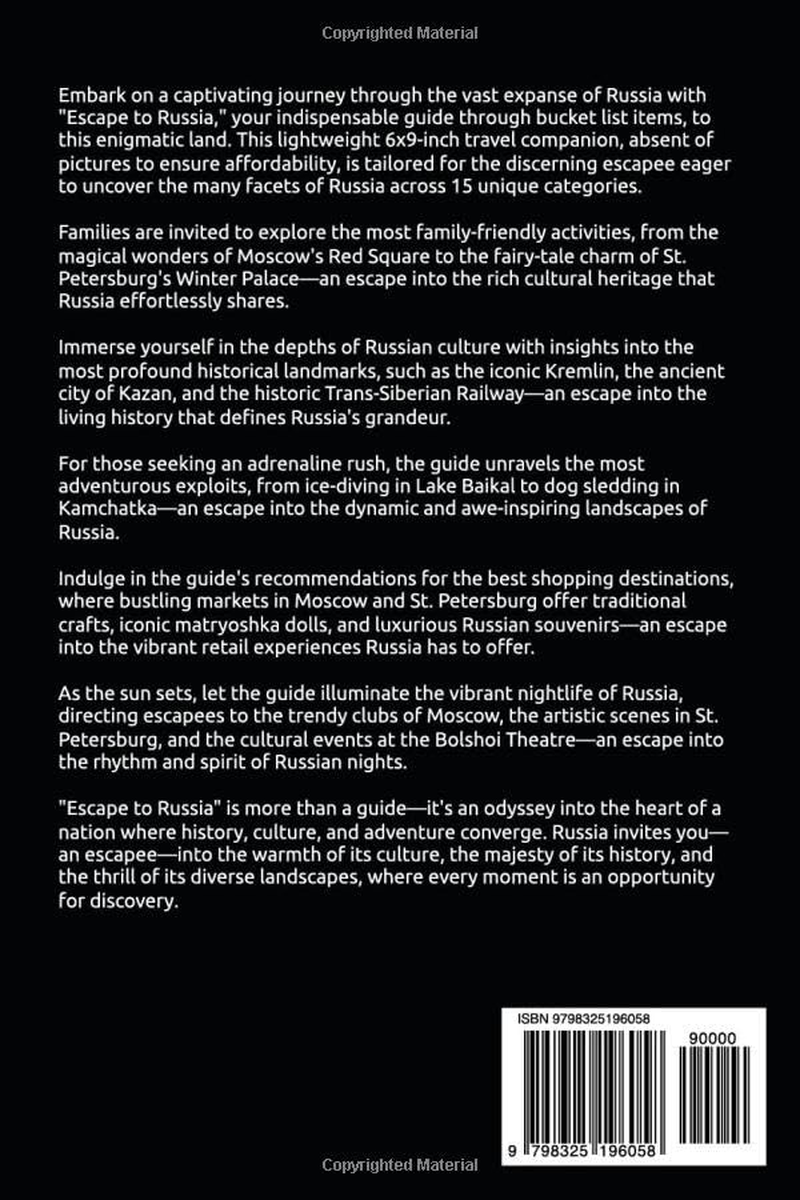 Escape to Russia: 150 Bucket List Activities image number 1