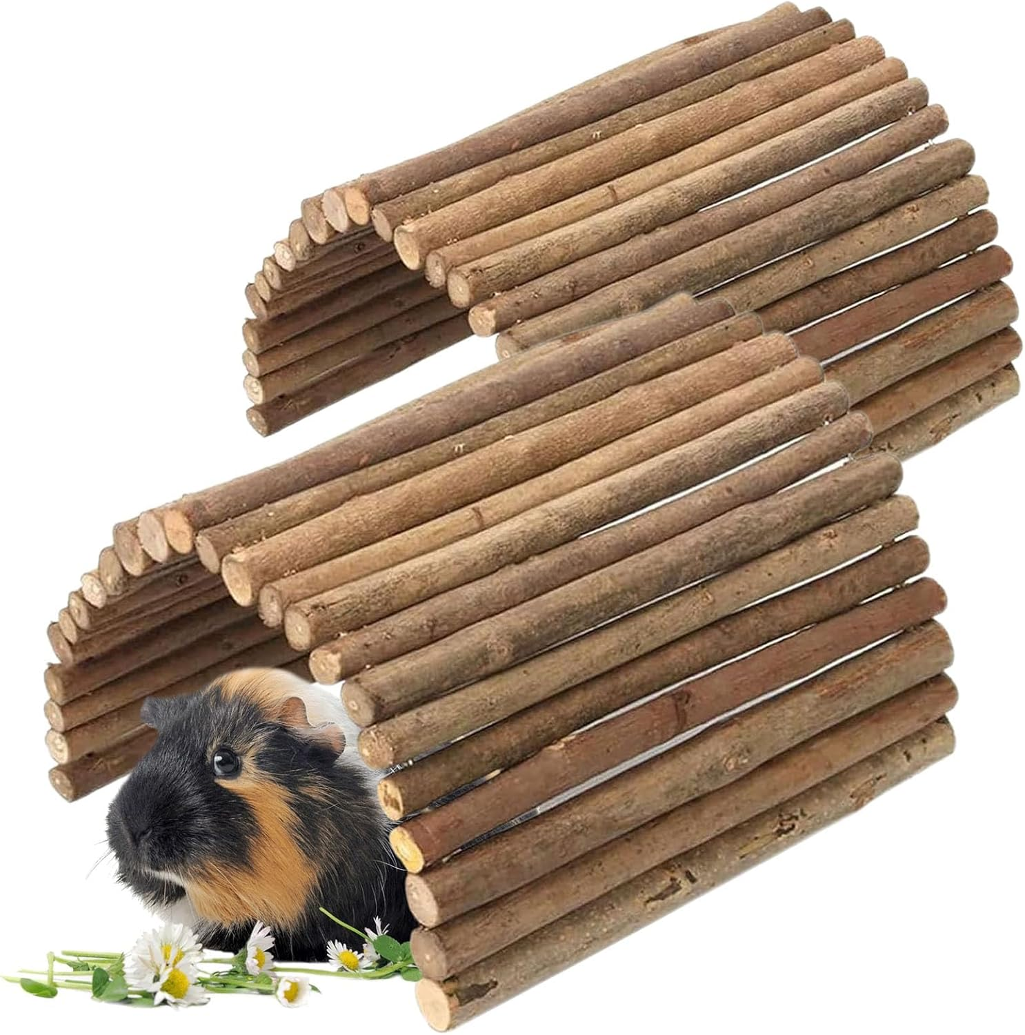 Flexible Wood Hideout - Extra Large - House, Tunnel, Ramp, Bridge, Guinea Pig Hideout, Ferrets, Hedgehogs, Chinchillas, Small Rabbits, and Other Small Animals-Accessories, Toys, and Supplies G_01