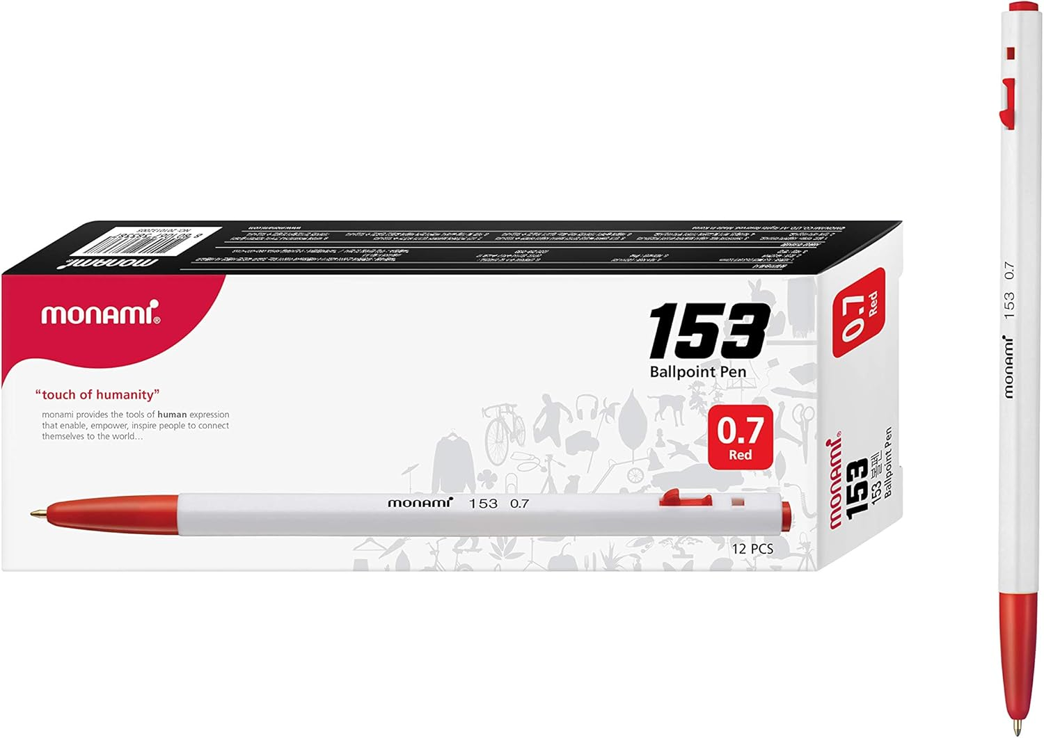 Monami New Releases 153 Ballpoint Pen 1.0 Mm Dozen Box Black Ink