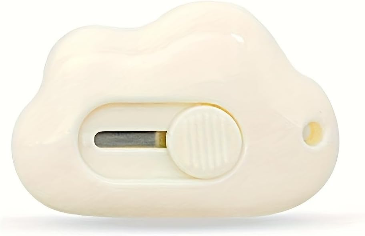 1Cm Mini Pocket Box Cutter Retractable Blade Utility Knife Letter Opener Box Cutter Carton Opener for Keychain Decoration Gift Kids (White) image number 2