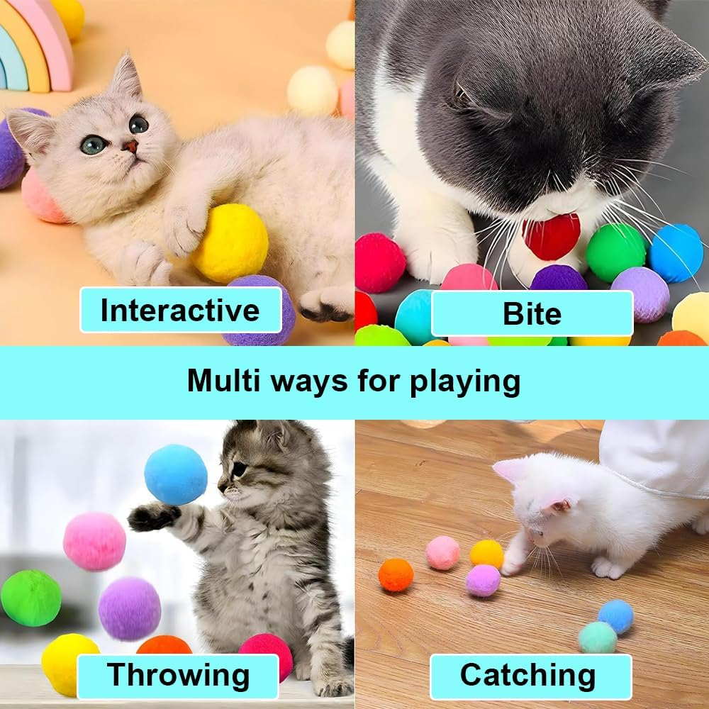 Cat Toy Gun Launcher 2Pcs with 100 Balls for Interactive Play, Cat Toys Plush Ball Interactive for Indoor Cats image number 3
