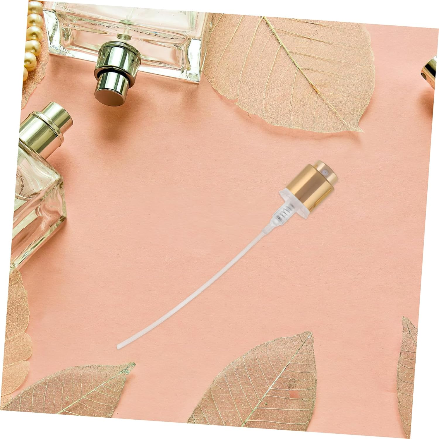 ADOCARN 10Pcs Perfume Bottle Spray Nozzle Pump Replacement Gold Plastic Press Pump Heads 13Mm Compatible Diy Perfume Bottles for Travel and Home Use image number 5