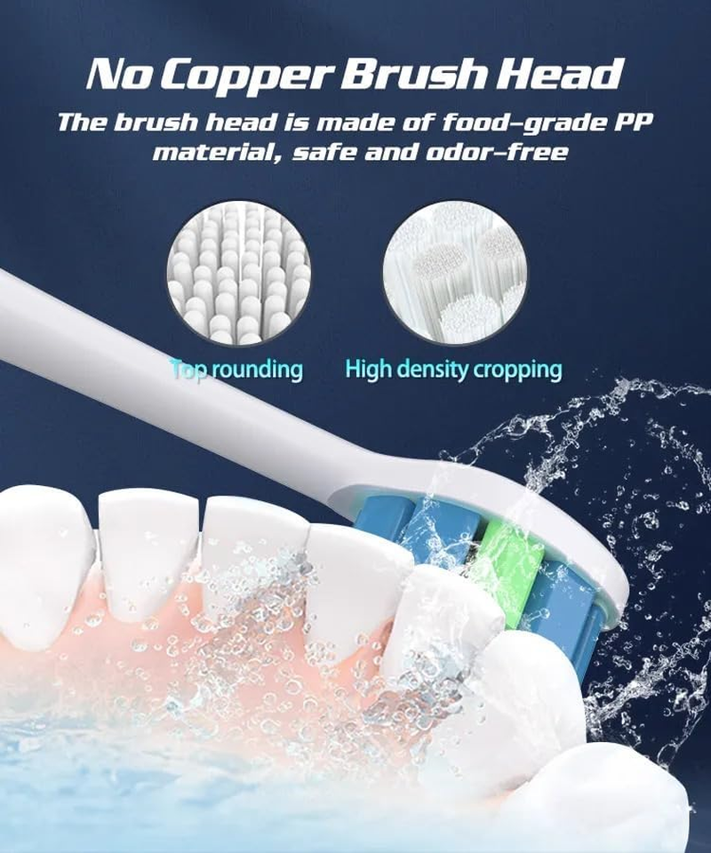 Smart Sonic Toothbrush &ndash; Rechargeable Electric Toothbrush with 8 Brush Heads, Charging Stand & Travel Case | 600Mah Battery | IPX7 Waterproof | Deep Clean with Smart Timer | image number 3