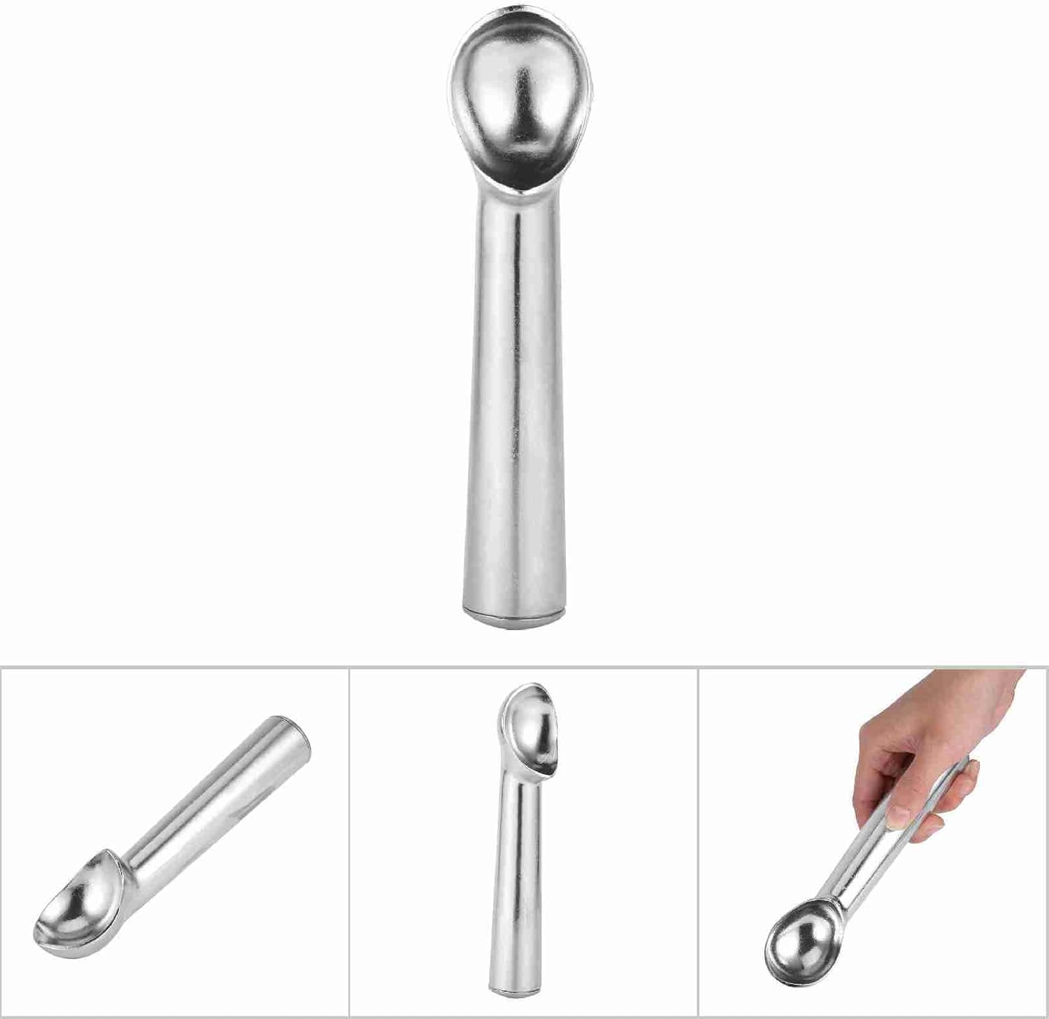 RASTKY Non Stick -Freeze Ice Cream Scoop Spoon Kitchen Tool - Ergonomic Aluminum Alloy Kitchen Tool for Gelato and Sorbet (#1) (#2) (#3) - Glossy Surface image number 2
