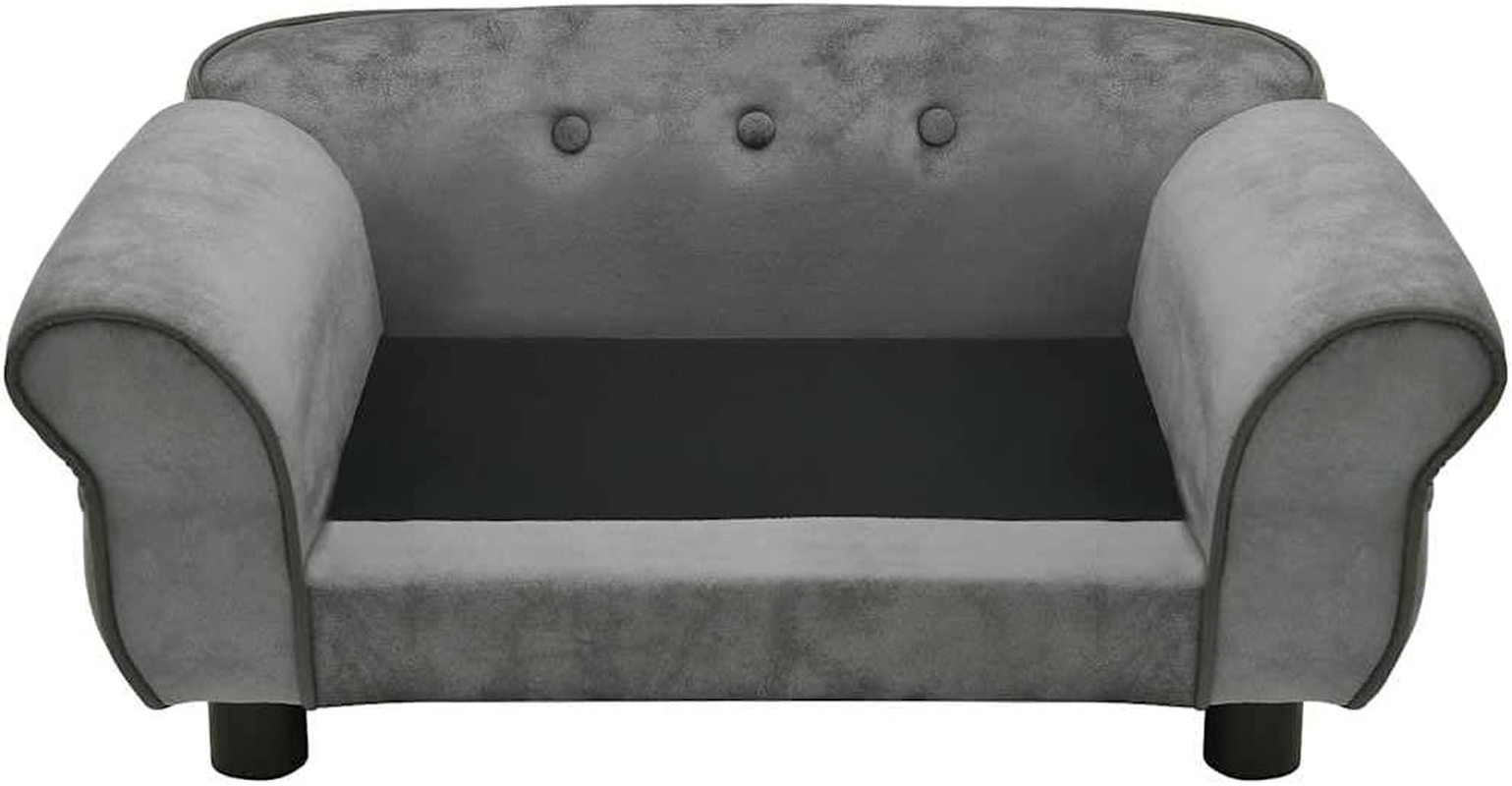 Dog Sofa Dark Grey 72X45X30 Cm Plush Pet Bed Comfortable Furniture for Dogs image number 5