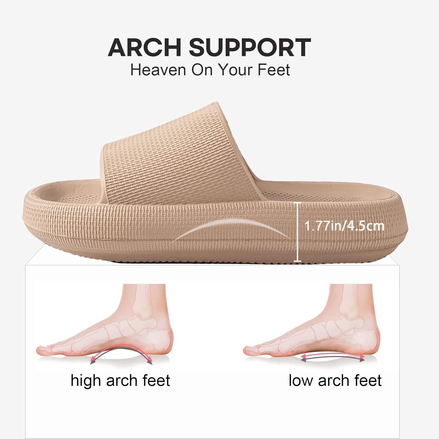 Longbay Cloud Slides for Women and Men, Comfy Pillow Slipper Shower Sandals Shoes with Arch Support for Pool Beach Home Indoor Outdoor Use image number 7