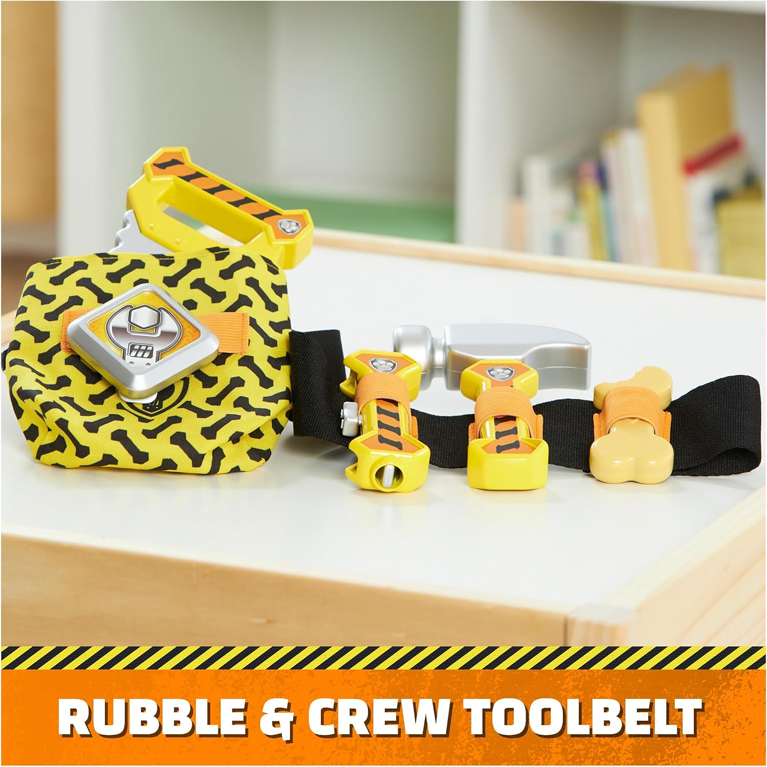 Rubble & Crew, Rubble&rsquo;S Construction Tool Belt, with 6 Piece Kids Tool Set, Pretend Play Costume with Kids Toys for Ages 3 and Up