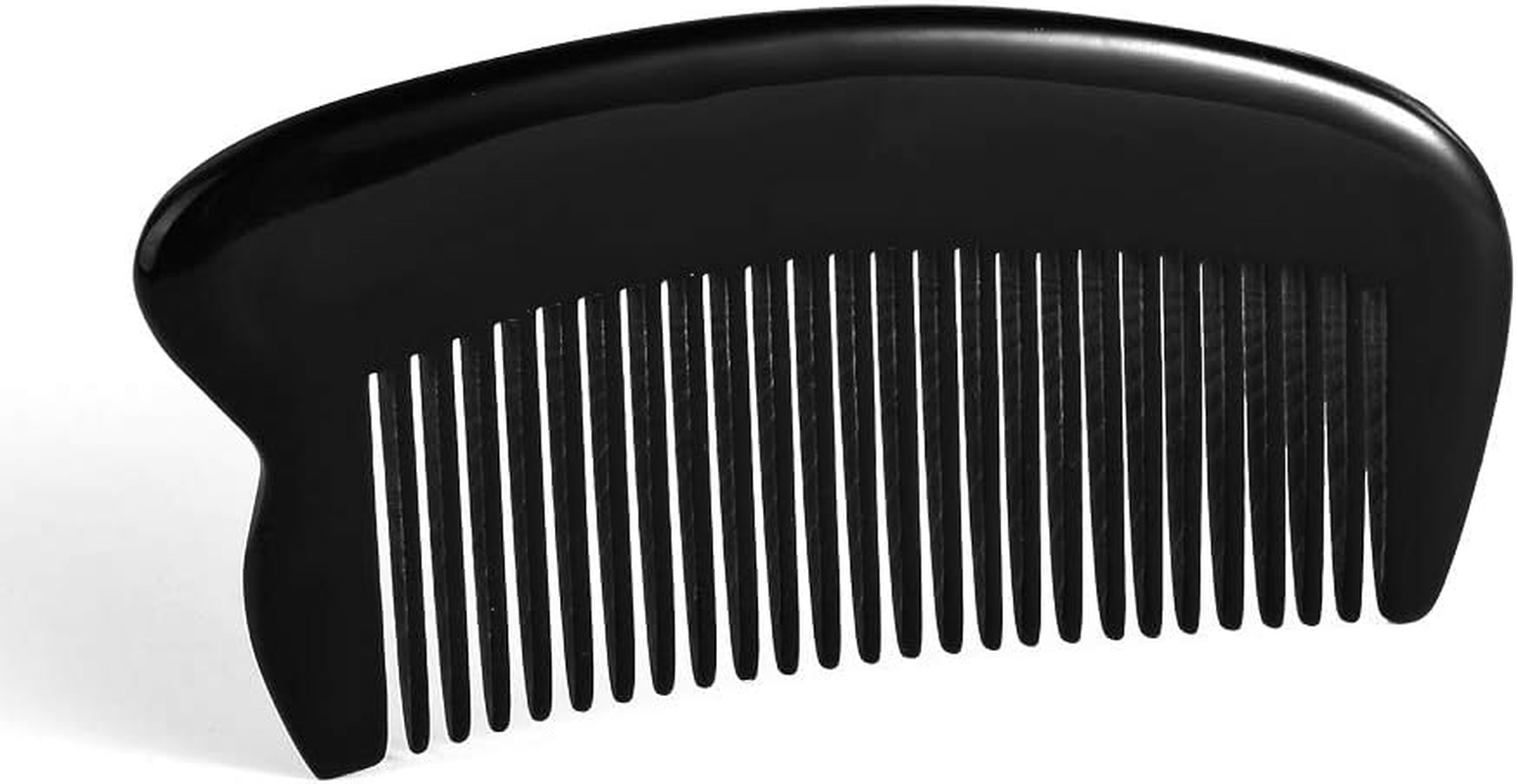 Liasun Handmade Fine Tooth Hair Comb anti Static 100% Natural Green Sandalwood Buffalo Horn Comb Detangling Comb for Women, Men, Thick, Curly, Straight, Wavy Hair