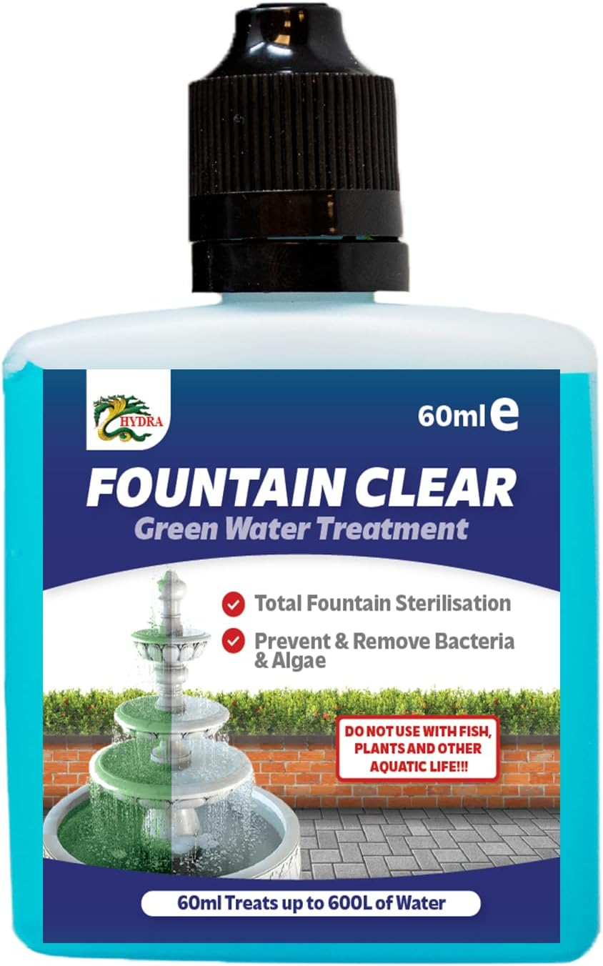Hydra Fountain Clear Water Feature Cleaner | 60Ml Treats 1,800L Highest Dilution Rates - Water Feature Treatment Keeps Water Crystal Clear from Algae, Cleans Water & Biofilm Build-Up image number 3
