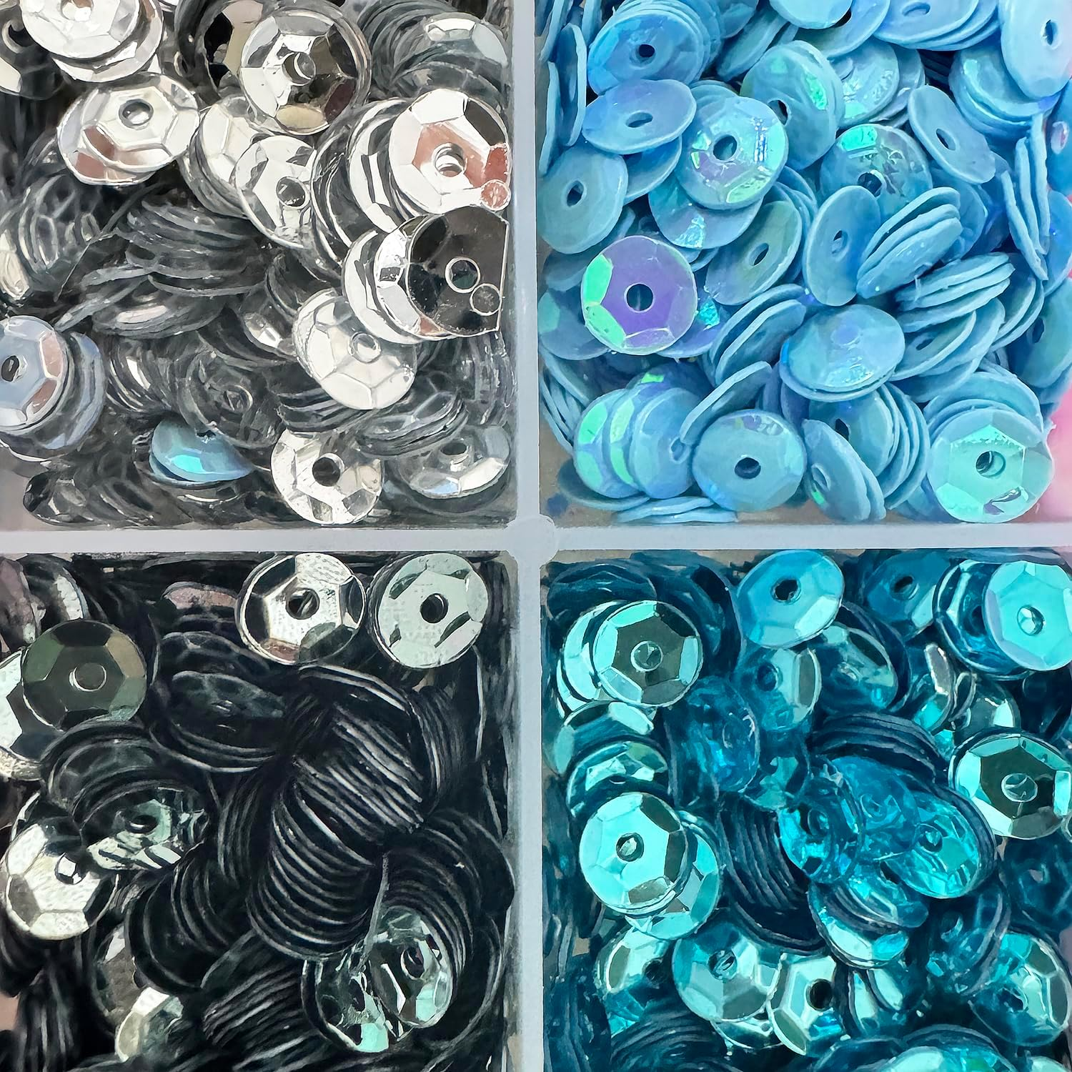 11760Pcs Loose Sequins Bulk, Betterjonny 6MM round Sequins with Hole 42 Colors Rainbow Sewing Spangles for Embroidery DIY Craft Nail Arts Decorations image number 4