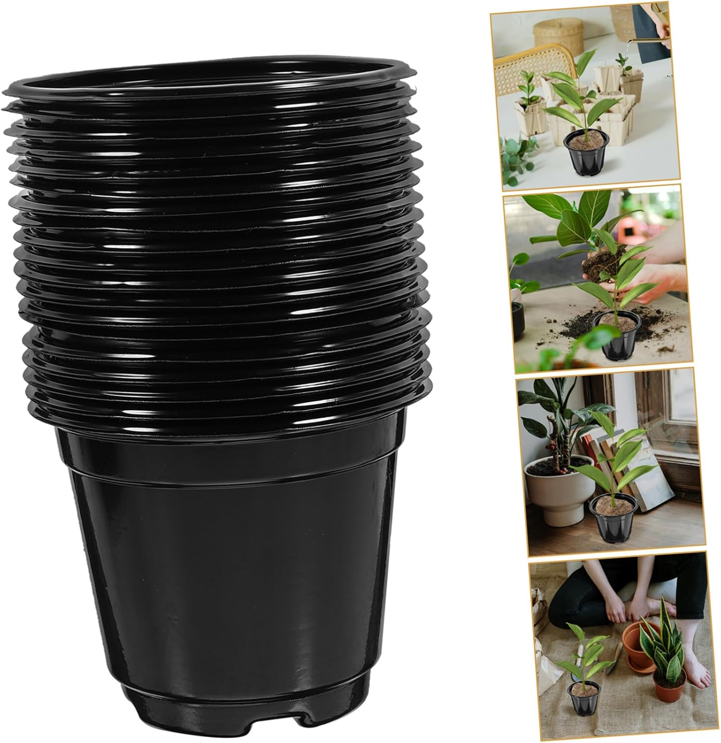 BCOATH 20Pcs Seedling Cup Plant Nursery Pots Drainage Plastic Gardening Planting Container for Greenhouse Grow for Germination Pot and Garden Supply