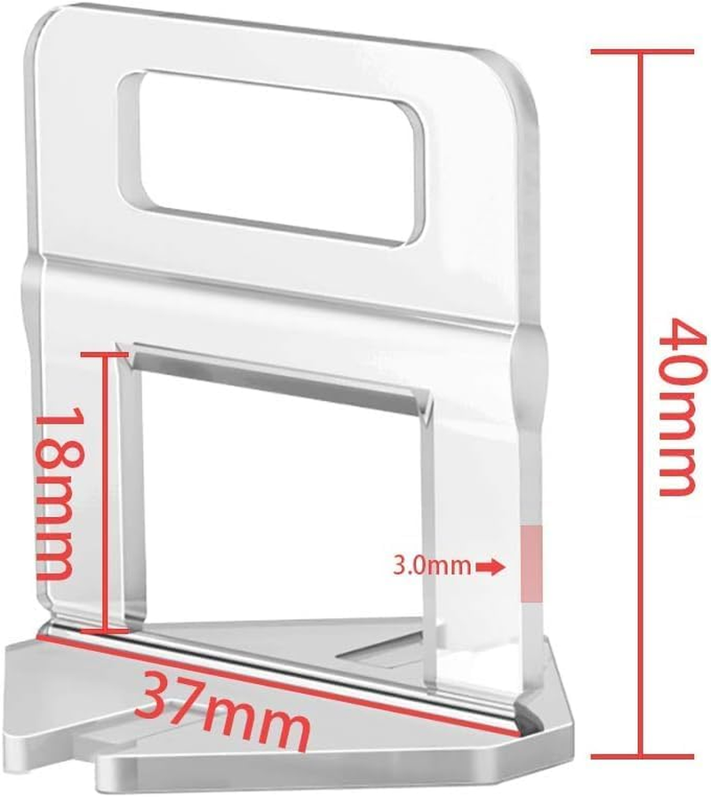 Tile Leveling Clips Tiles Leveler Spacers 3.0 MM - Lippage Free Tile and Stone Installation for PRO and DIY - 1000-Piece Leveling Spacer System (1/8 Inch X 1000 Spacers) image number 6