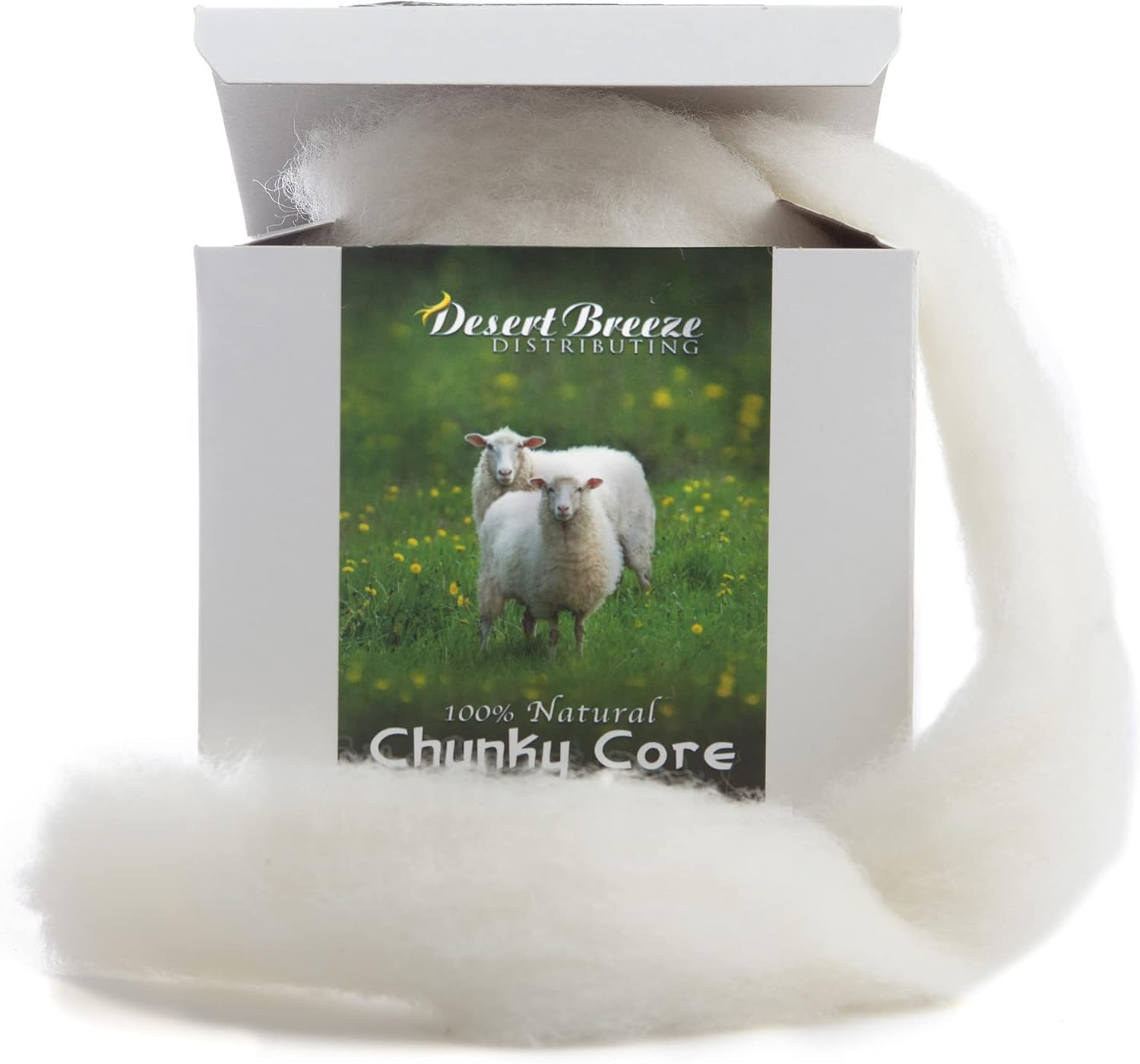 100% Natural White Wool Roving Top, 8 OZ Corriedale, from USA Mill, Best Core Wool for Needle Felting, Wet Felting, Spinning, Dryer Balls, Stuffing, Big Yarn Roving, 29.5 Micron, Un-Dyed