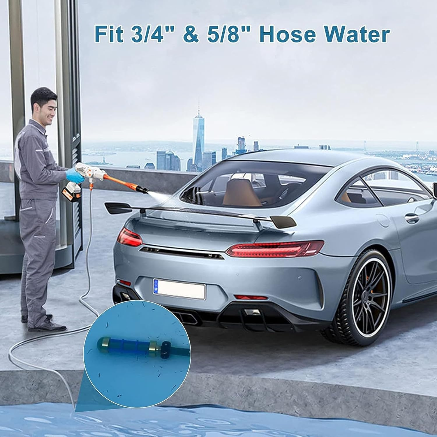 Fdit High Pressure Washer Filter, Easy to Install Effective High Pressure Washer Pickup Filter Sturdy Brass for 3/4 Inch Hose image number 6