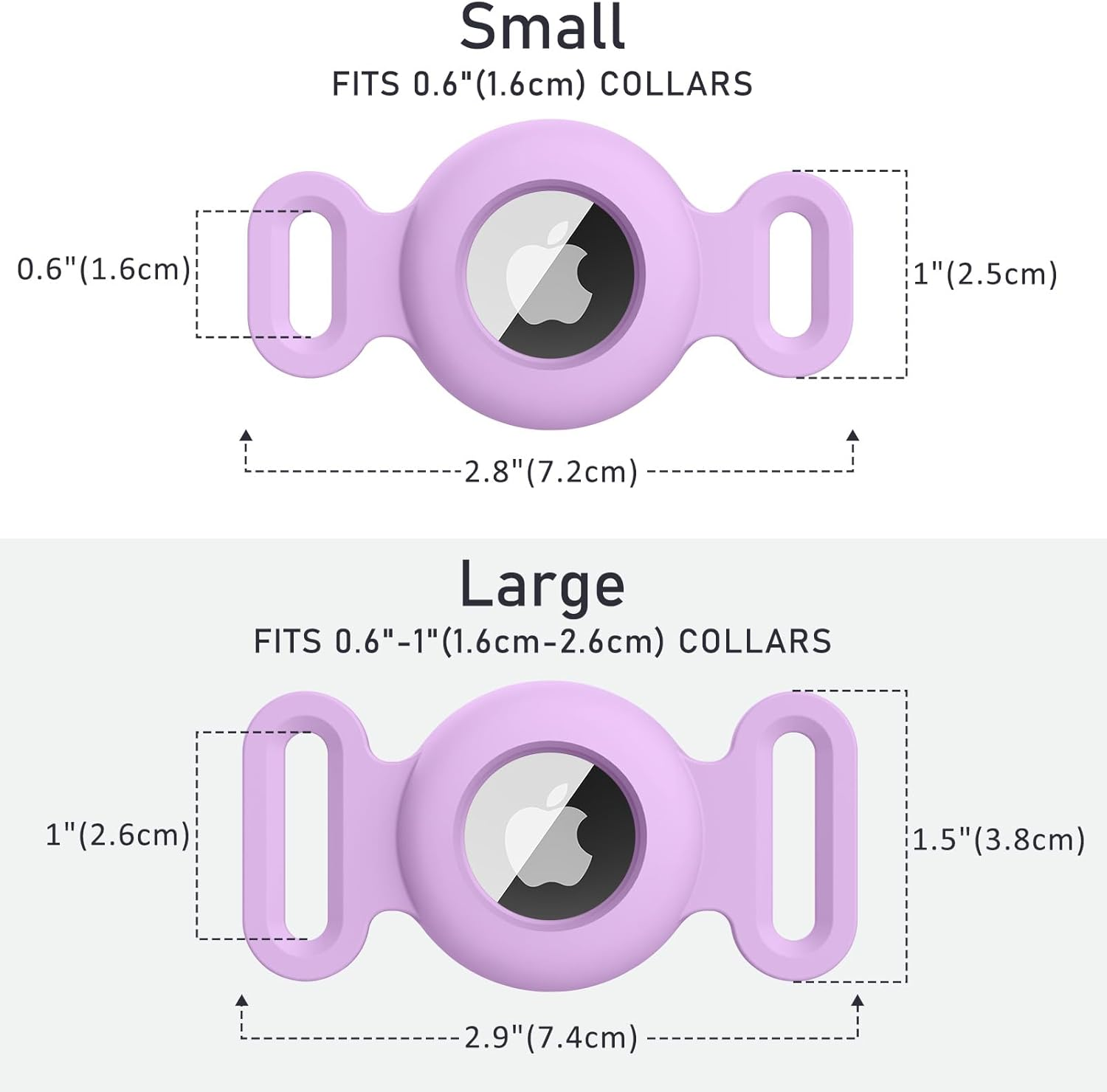 3 Pack for Airtag Cat Collar Holders, Anti-Scratch Silicone Case for Apple Airtag for Cat (Light Purple+Pink Sand+Matcha Green, Small) image number 3