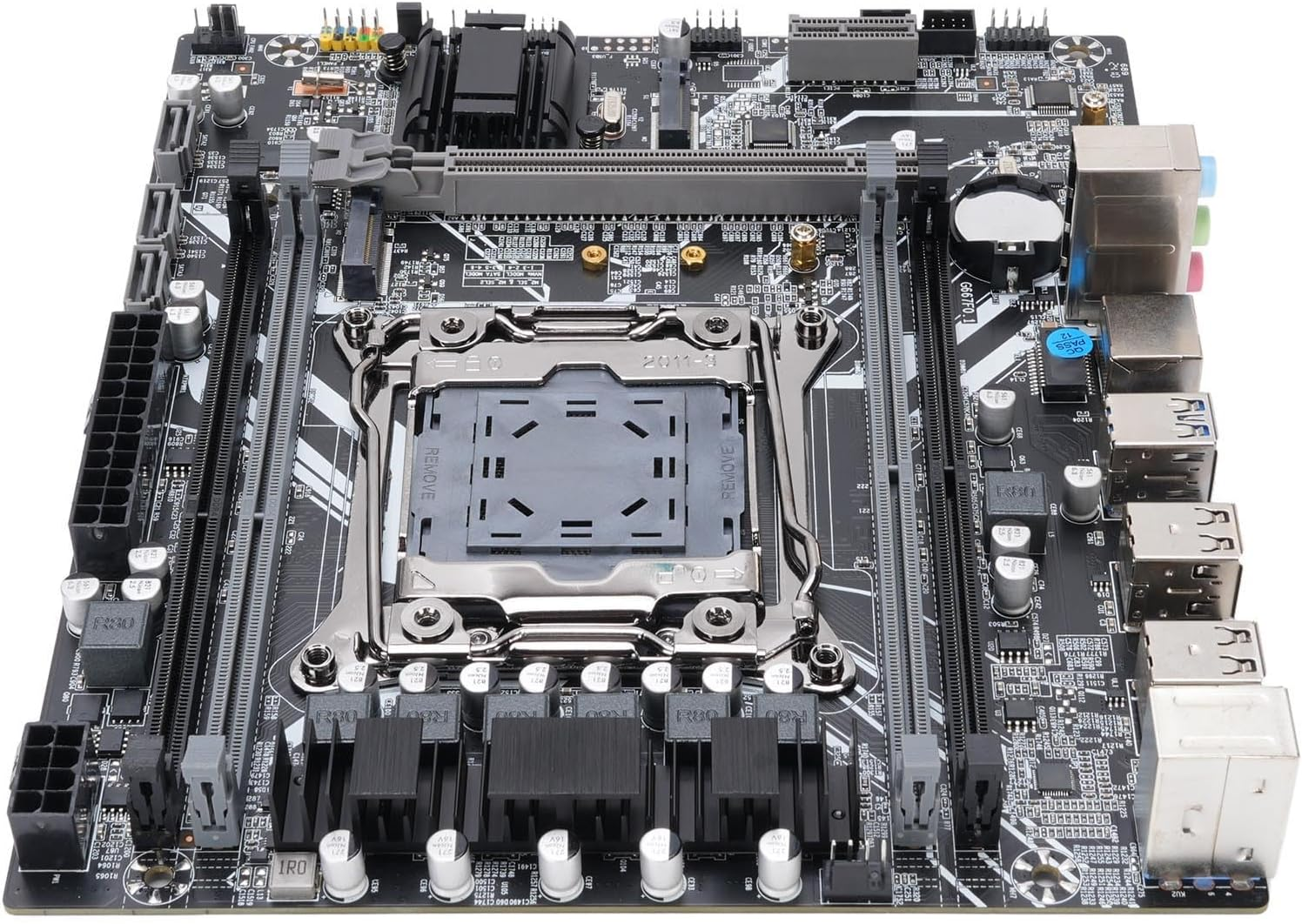 X99 Motherboard, LGA 2011 Motherboard with 4 Channel DDR3 Memory Slots, M.2 Nvme NGFF Serial, ATA3.0 and ATA2.0 Ports, Pcie for I7 image number 4