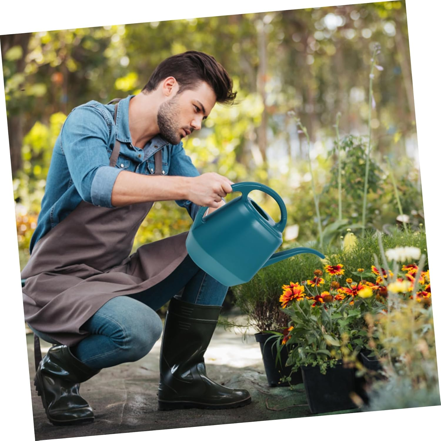 BESPORTBLE Plastic Watering Can Long Spout for Garden Sprinkler Can Water Flowers - White image number 2
