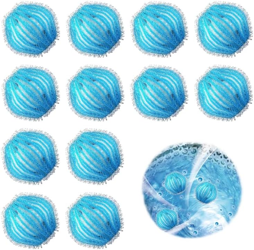 12 Pcs Dryer Balls,Silicone Soft Washing Machine Pet Hair Remover,Reusable Pet Hair Remover,Dryer Laundry Ball Hair Remover Laundry Ball Pet Hair Laundry Catcher(Blue) image number 4
