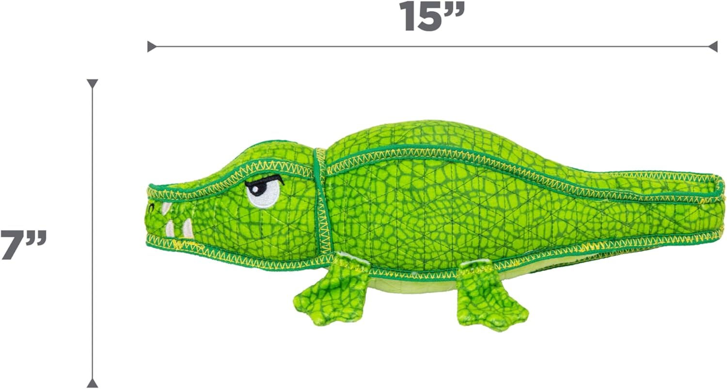 Outward Hound Xtreme Seamz Alligator Squeaky Dog Toy - Reinforced Dense Stuffing Plush Toy image number 4