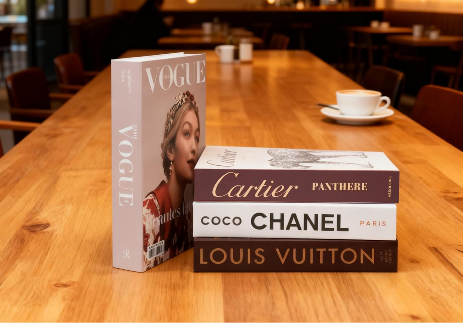 Decorative Books for Home Decor,Set of 4 Stylish Fake Books of Room Books Decor Aesthetic,For Coffee Table Decor,Living Room, Table, Shelf Decor,Modern Hardcover Stacked Display Faux Books image number 3