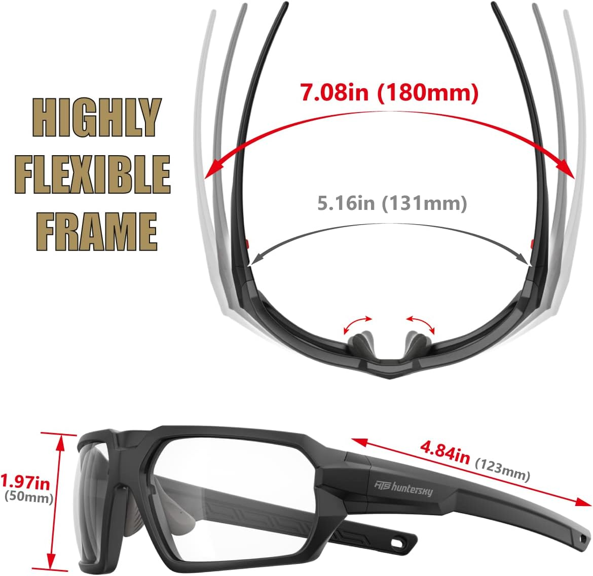 HTS HUNTERSKY Q37 anti Fog Tactical Shooting Glasses Men Military Eye Pro Ballistic Safety Glasses Range Shooting Eye Protection OSHA image number 1