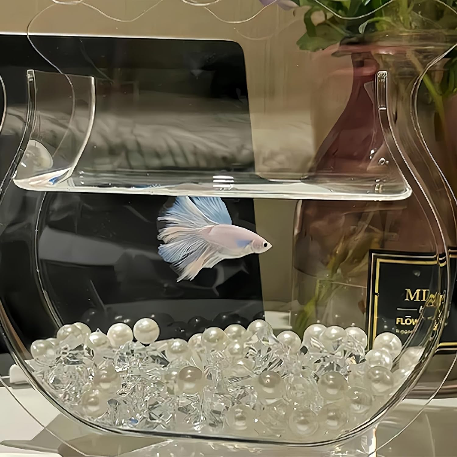 Round Pearls Beads, 600Pcs Pearls 8Mm Beige ABS Imitation Pearl Beads for Jewelry Making, Crafts, Decoration and Vase Filler image number 6