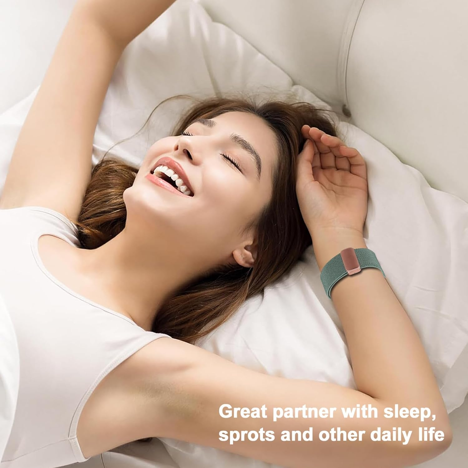 18Mm Nylon Magnetic Watch Band Compatible with Garmin Venu 3S 41Mm/Venu 2S/Vivoactive 4S/Vivomove 3S/Venu 4 41Mm/Forerunner 255S/265S,Loop Magnetic Elastic Replacement Strap for Women Men image number 1