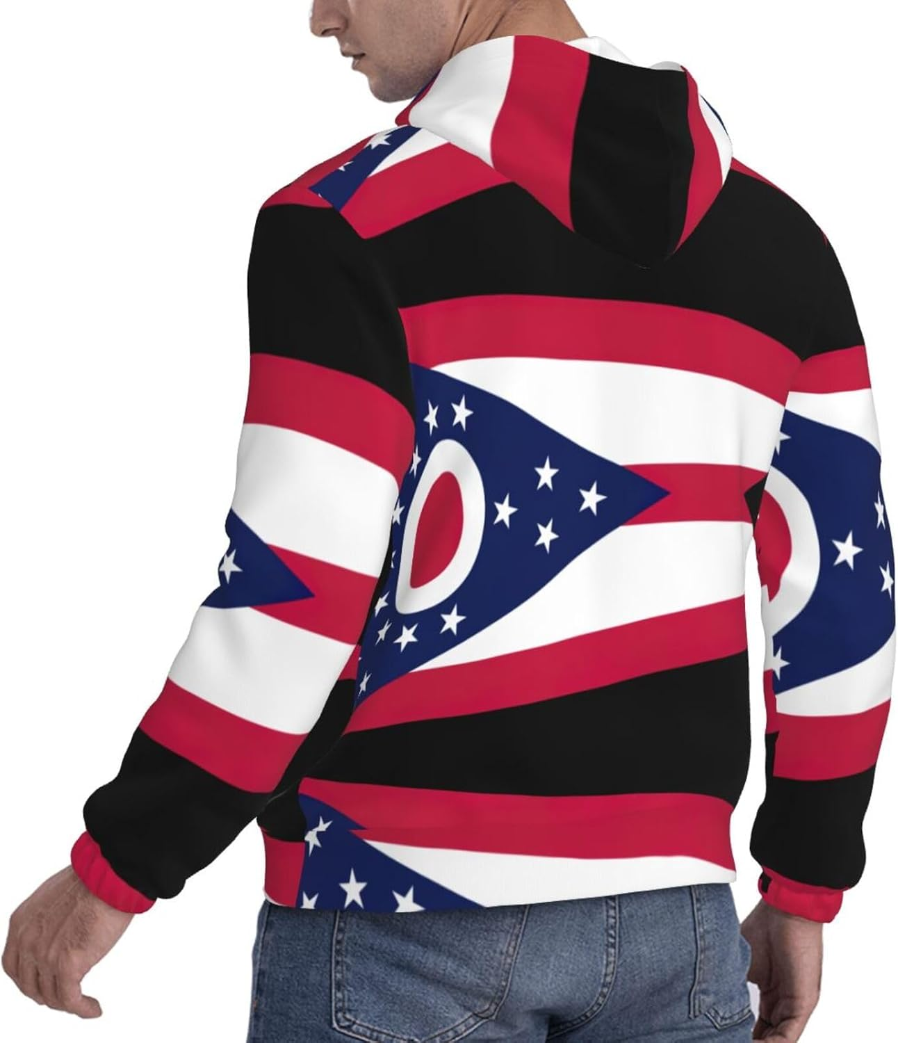 SDEGTHO Ohio State Flag Mens Christmas Oversized Hoodies Classic Hoodie Pullover Hoodies for Men Streetwear Sweatshirts image number 6