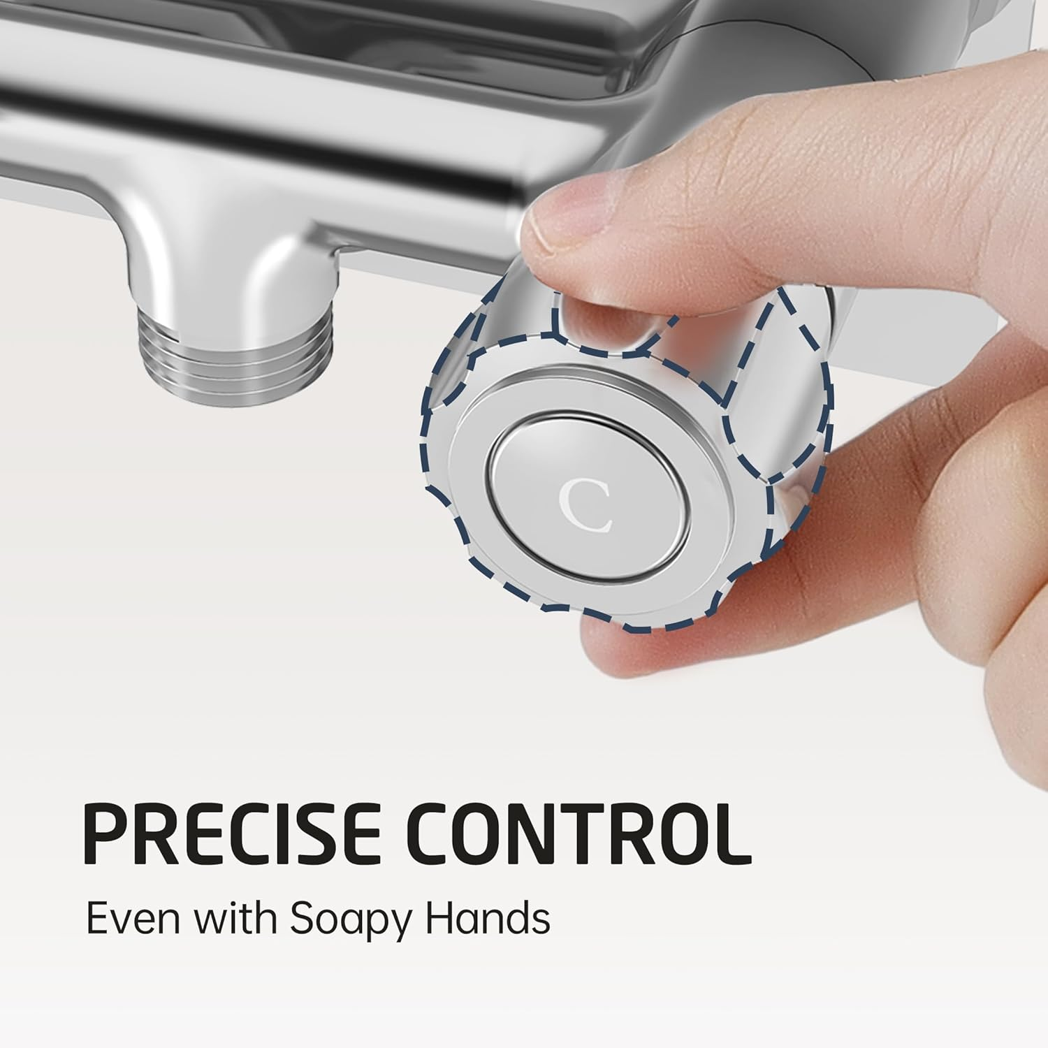 KES 4 Inch All Metal RV Shower Faucet, Leak-Proof Camper Shower Faucet Valve Diverter Replacement for Indoor and Outdoorshower, (Shut off Valve Not Included), Easy Control Knob, Chrome, LG6105A-CH image number 4