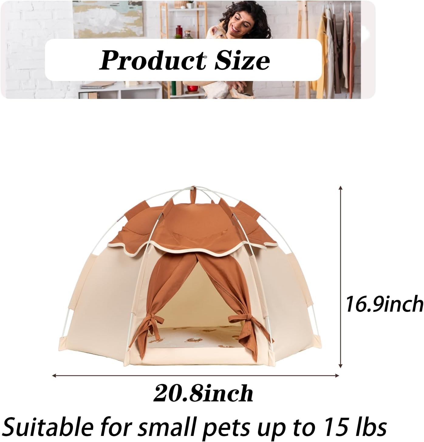 Gigreinc Cat Princess Tent for Indoor, Tiny Cat Tents,Kitten Tent Suitable for Samll Dogs,Pet Cute Cave Nest Dog Tents image number 5