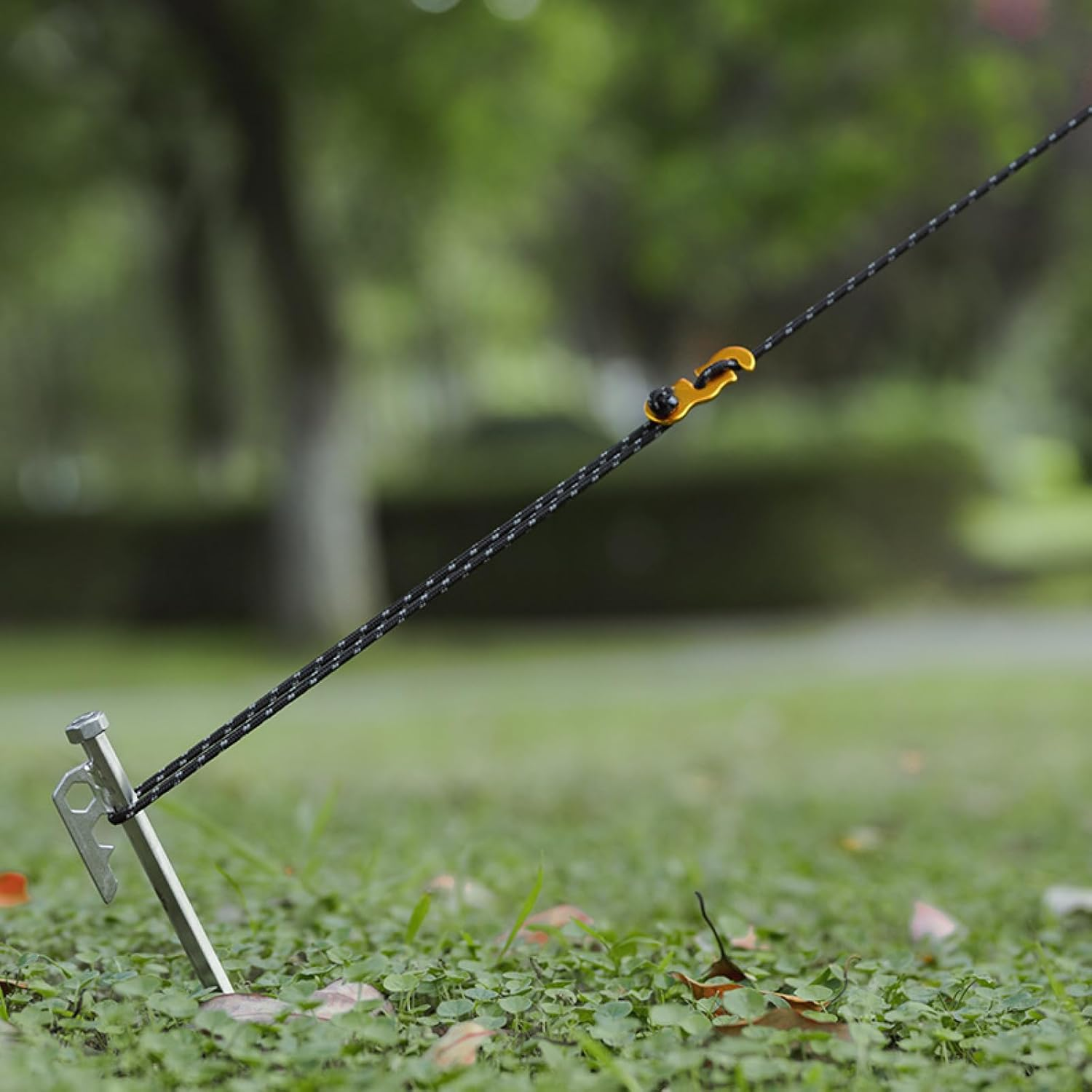 TRIWONDER Reflective Guyline, Tent Cord Nylon Paracord Rope with Guyline Adjuster for Camping Tent, Outdoor Packaging (Black - 8 Pack) image number 2