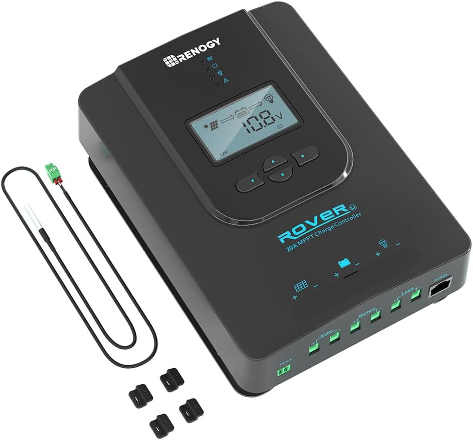 Renogy Rover Li MPPT 12V/24V 40 Amp Solar Panel Charge Controller Regulator with Bluhtooth, for AGM Gel Flooded Lithium Battery image number 3