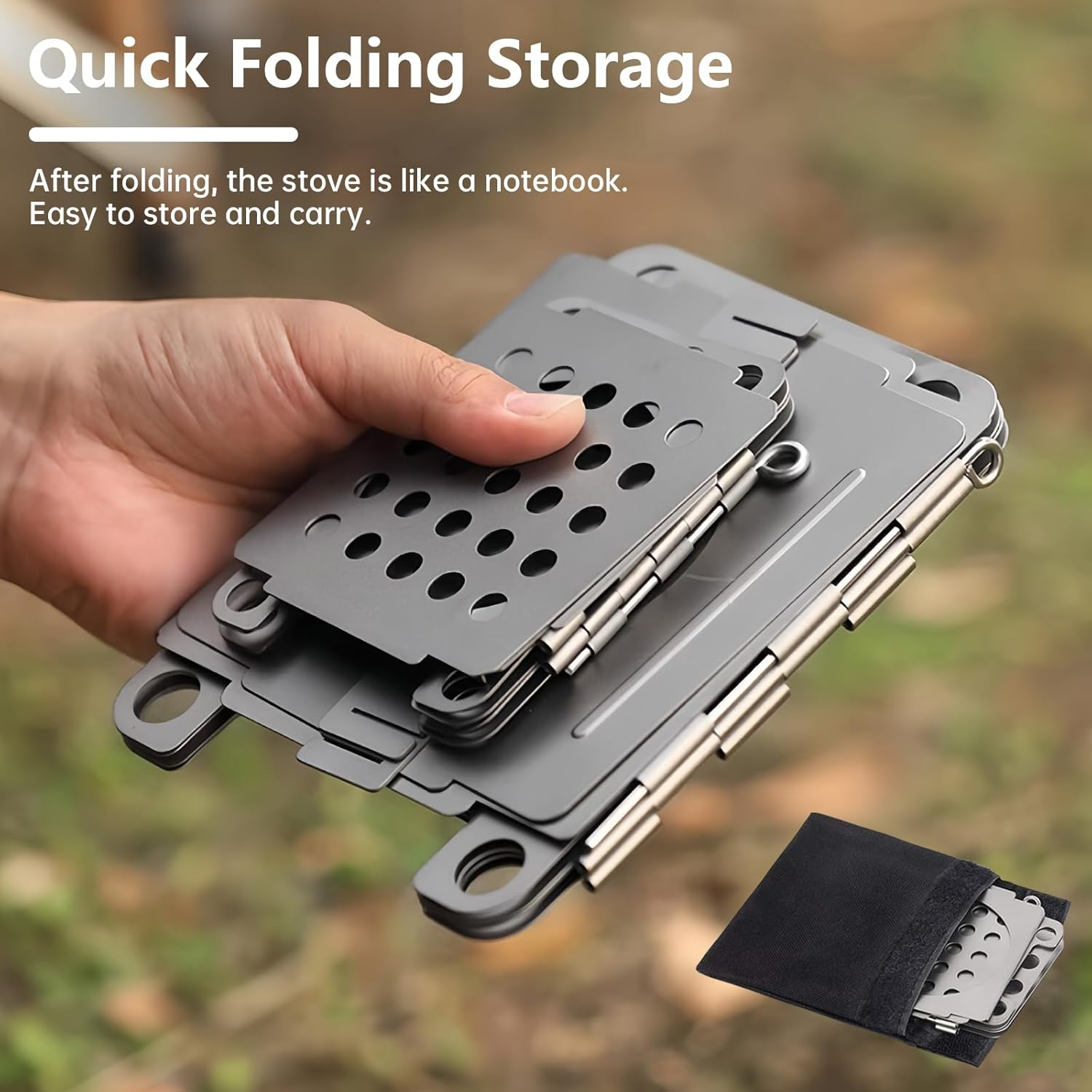 Stainless Steel Wood Stove Foldable Portable Alcohol Camping Backpacking Stove for Outdoor Camping Picnic BBQ (Ws006(Small)) image number 5