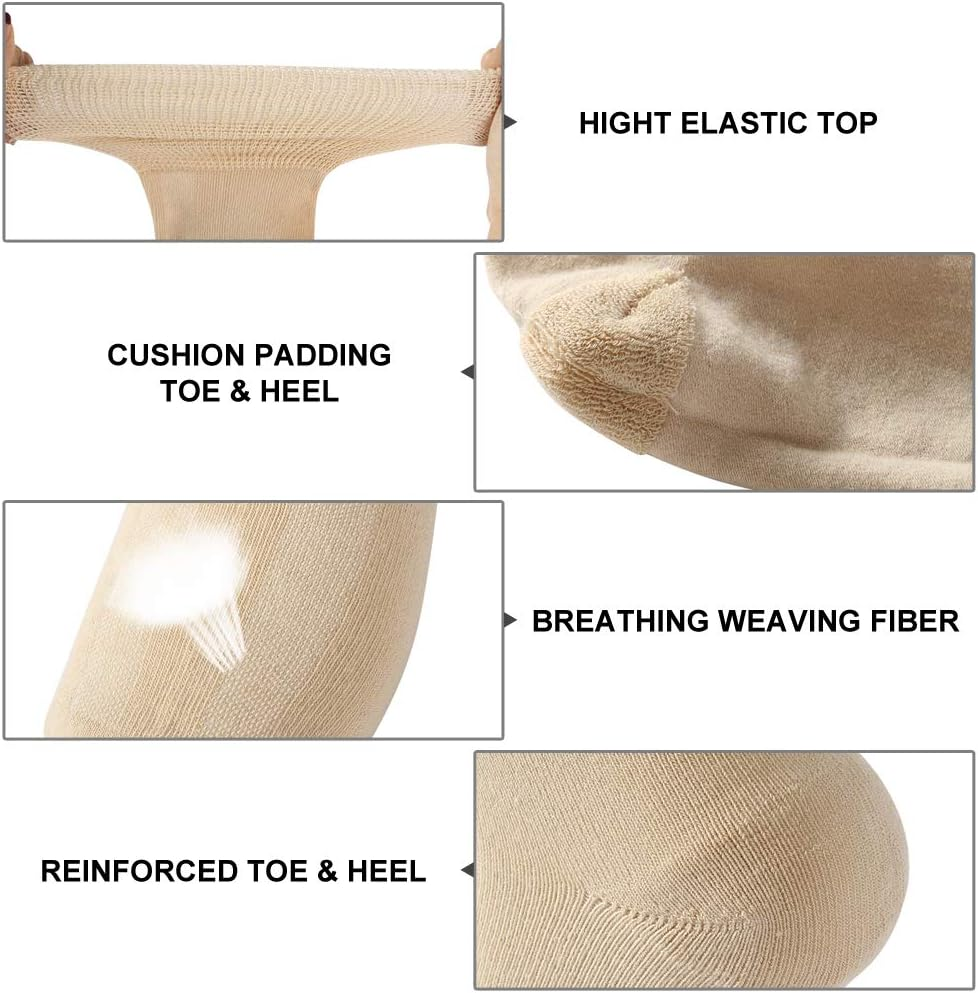 Kitnsox Unisex Seamless Casual Cotton Non Binding Cushion Diabetic Crew Socks 1/3/6 Pack M/L/XL image number 5