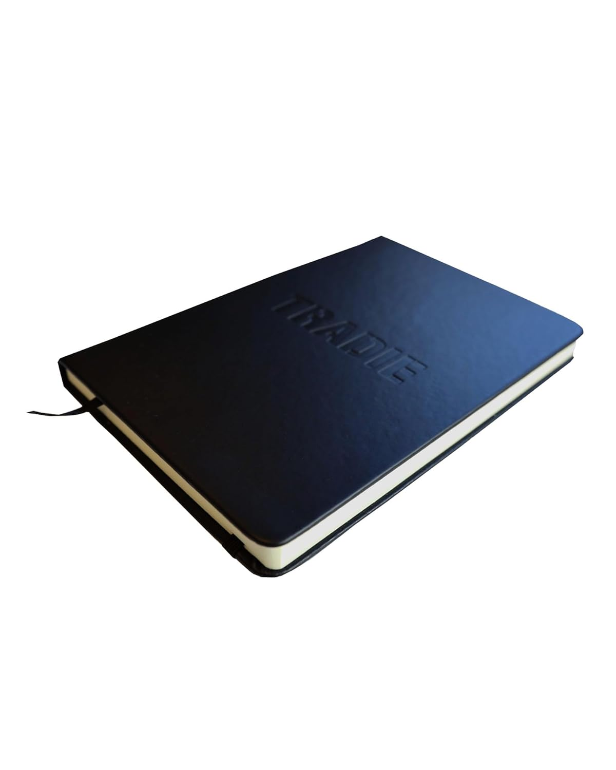 TRADIE Notebook, Black Hardcover, 160 Lined Pages, 22Cm X 15Cm, Integrated Ribbon image number 1