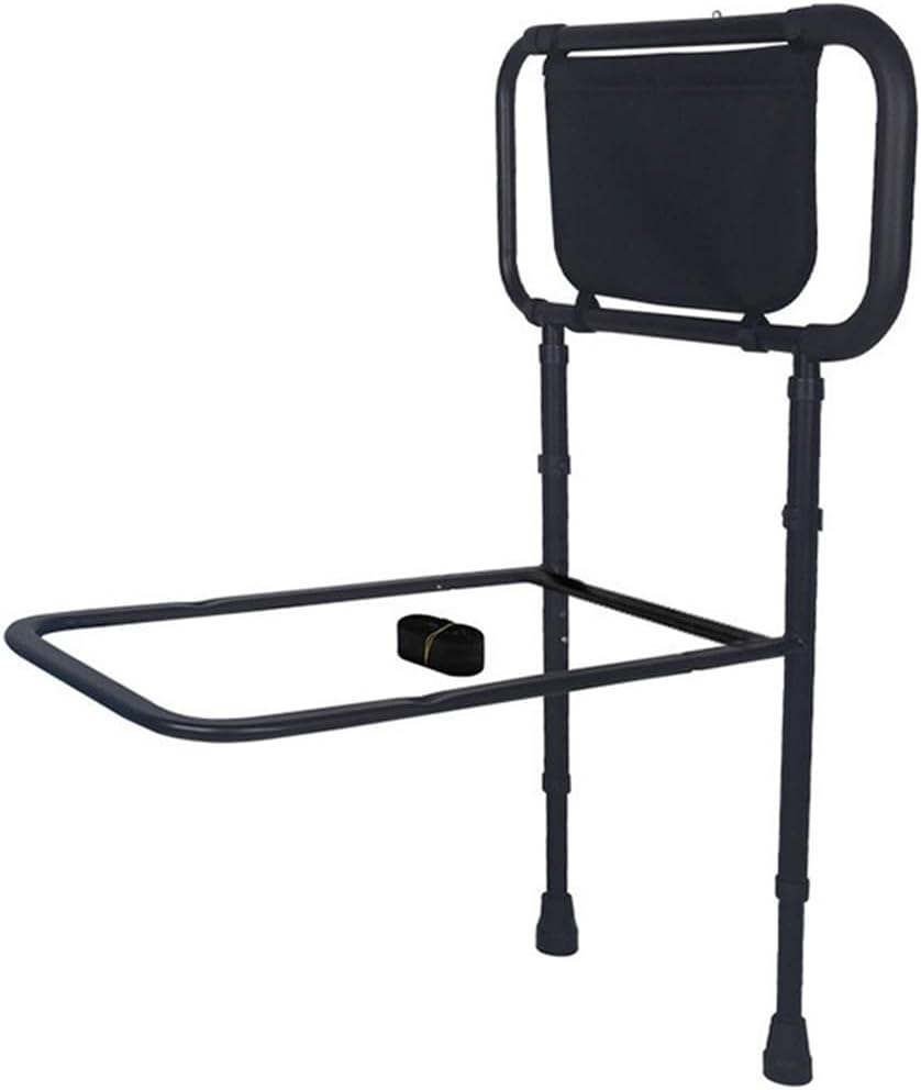 MTSDM Bed Rails for Elderly Adults Safety, Height Adjustable Bed Assist Rail for Seniors Safety Bed Handle with Leg Bedside Fall Prevent Grab Bar with Non-Slip Ergonomic Handle Foldable Send Straps image number 4